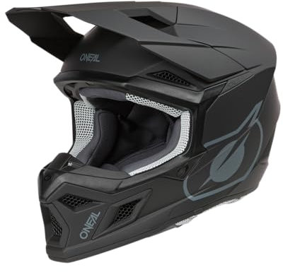 O'NEAL | Casco Motocross | MX Enduro | Calotta in ABS, standard di sicurezza ECE 22.06, Aperture di ventilazione per un raffreddamento ottimale | Casco 3SRS SOLID V.24 Youth | Youth | Nero | Taglia M