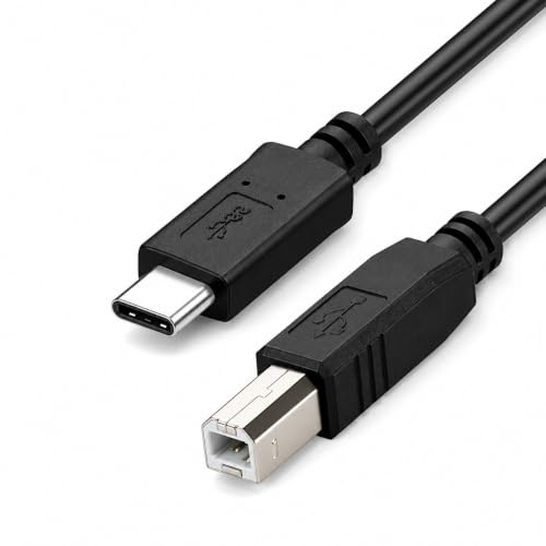 iCables USB C to USB B Cable 3M - USB C Printer Cable for HP, Canon, Epson, Brother, Lexmark Printer, Scanner, Fax - MIDI Lead for Keyboard, Piano - for MacBook Pro/Air, iMac, Windows Laptop