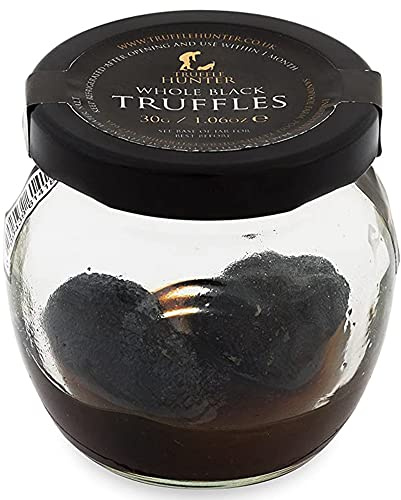 TruffleHunter, Whole Black Truffles in Brine, Preserved Truffles - 30g | Truffes noires entières en saumure, à râper ou trancher, végan, végétarien, casher, garniture gastronomique
