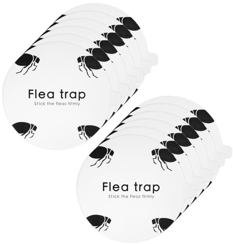 Flintronic 12 Stück Einwegflohfalle Aufkleber Klebrige, Flohfalle Nachfüllen, Flohfänger, Flohkleber Scheiben, für Pet House/Schlafzimmer Flur/Wohnzimmer/Teppich