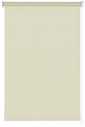 GARDINIA Seitenzug-Rollo für Fenster, Lichtundurchlässig, Blendschutz, Montage mit Bohren, Verdunkelung, Creme, 100 x 180 cm (BxH)