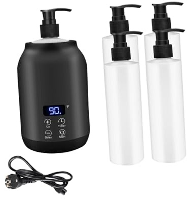 Sharplace Single Bottle Oil Heater,Essential Oil Bottle Heater,Quick Heating,Multifunction LED Screen Small Electric Massage Oil Warmer, Black
