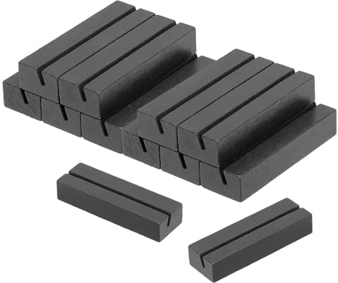 PATIKIL Portatarjetas de Madera, 12 Unidades Soporte de Señal de Mesa Soportes de Números de Mesa Soportes de Tarjetas de Nombre para Mostrar Menús de Fotos, Negro