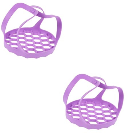 Amosfun 2 Piezas de silicona colador sobre el fregadero tazón de lavado de colador egg cooker egg boiler vapor de cocina vaporera de repostería gel de sílice Púrpura