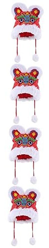 Toyvian 4pièces Chapeau De Tigre Chinois pour Garçon Fille Accessoire De Fête du Nouvel an Bonnet Chaud pour Printemps Pours Photos De Célébration Événements Festifs