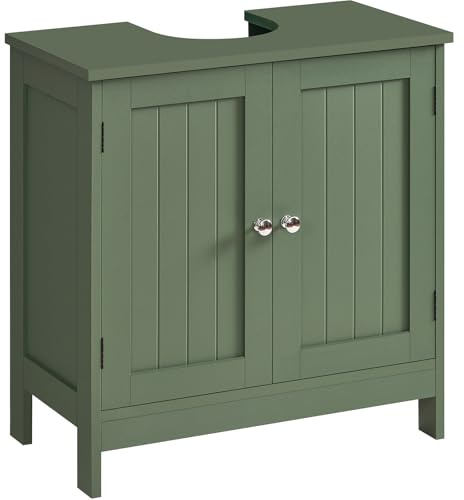 TEENFON Under Sink Cabinet, Pedestal Sink Storage, Forest Green, 11.8D x 23.6W x 23.6H, Bathroom