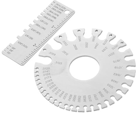 iplusmile 2pcs Stainless Steel Dual Sided Wire Sheet Gauge Accurate Measurement Tool for Metal