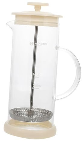 IMIKEYA Montalatte Manuale Portatile 450 Ml in Plastica, Vetro e Acciaio Resistente Al Calore Per Latte Domestico, Schiuma Per Cappuccino e Caffè, Facile Da Pulire e Impugnare, Per Uso Casalingo e Bar