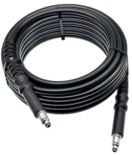 M&M Smartek manguera HP 15 m, 160 bar, para Bosch/Black & Decker, reforzada | Manguera reforzada de alta presión con protección anti-dobleces; comprobar conexiones, presión, temperatura y equipo seguro.