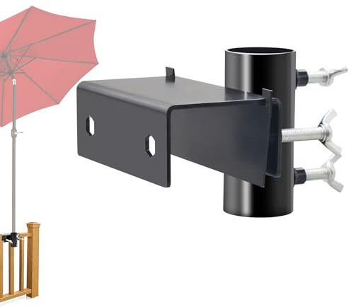 Nexoria Sonnenschirmhalter Balkongeländer, Stabiler Balkonschirmhalter Schirmhalterung Balkongeländer Metall Sonnenschirm Halterung Balkon Einstellbar Balkonhalterung für Sonnenschirme Balkon (C)