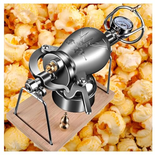 A Precision Pressure Gauge ， Old Fashion Popcorn Machine ， Style：Retro Popcorn Air Popper ， Popcorn Pans For Stove Top for Corn Rice Soybean Mung Bean,Upgraded