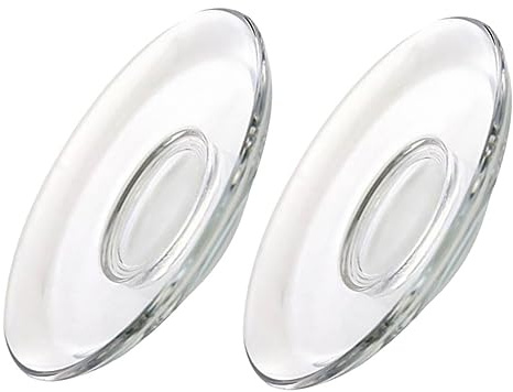 MOKKHNB Piattini Rotondi Trasparenti in Vetro 2 Pezzi, Sottobicchieri per Tazze da tè Resistenti all’Usura, Proteggono Tavolo, per Casa e Sala da tè