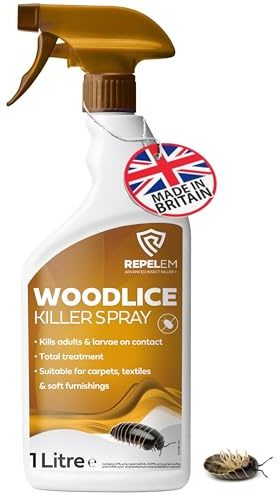 REPELEM Woodlice Killer Spray - Large 1L, Professional Strength Insect Killer & Bug Spray Treatment, Instant Action Insecticide for Woodlice,Cockroaches & Bugs