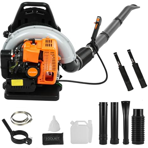 Aspirateur à feuilles à essence 63 CC 2 temps - 6800 tr/min - Moteur à essence sans fil avec réservoir de carburant de 1,7 l - Volume d'air de 665 CFM - Souffleur de jardin pour l'entretien de la