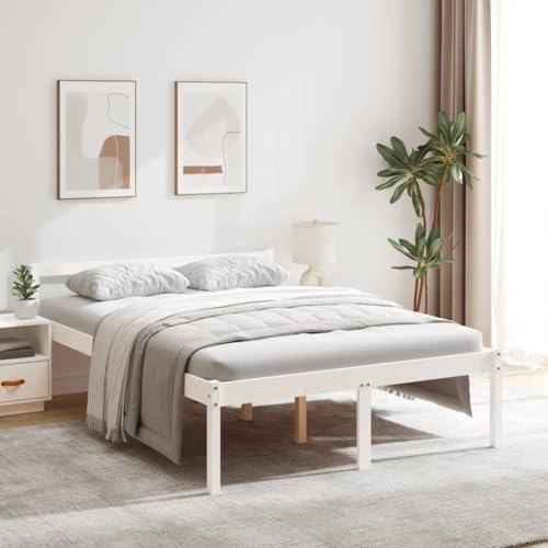 Generico Letto per Anziani Bianco 135x190 cm Double in Legno di Pino,Bianco,20kg,810590