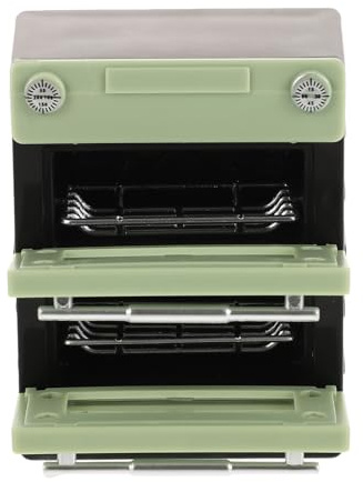 ifundom Miniature Dollhouse Oven and Microwave Set, Realistic Plastic 2-tier Kitchen Furniture for DIY Dollhouse Bakery and Pretend Cooking Accessories, Small Scale for Mini House
