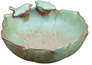 Vasca per in ceramica, 24 x 24 x 9,9 cm, vasca decorativa per da esterno, in ceramica resistente, per giardino, cortile, patio, , bere il bagno e uso quotidiano