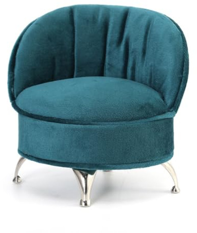 Pitycbo Boîte à Bijoux Femme Organiseur Coffret, Vert Paon, Fauteuil 11.5 8.5 10cm
