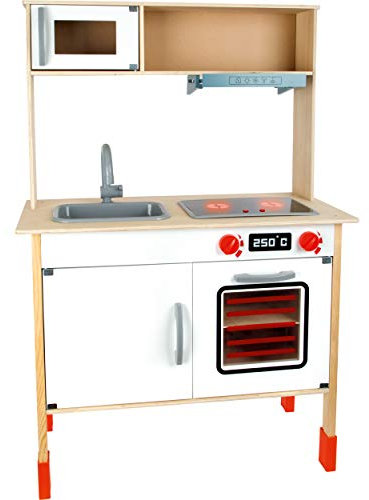 small foot 10749 Kinderküche modern aus Holz mit umfassender Ausstattung, Rollenspielzeug für Kinder ab 3 Jahren