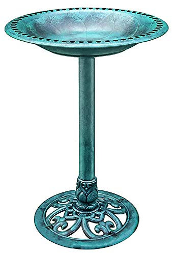 VIVOHOME Bain d'oiseaux de Jardin extérieur Antique léger en polyrésine de 71cm de Hauteur