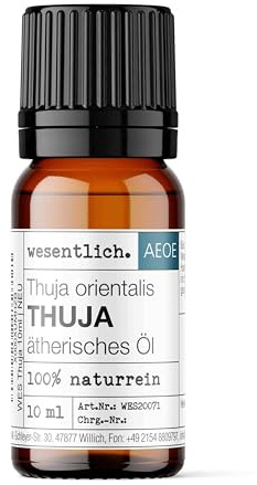 wesentlich. Thuja Öl | waldig, grün, intensiv | 100% naturreines, ätherisches Öl | Glasflasche (10ml)