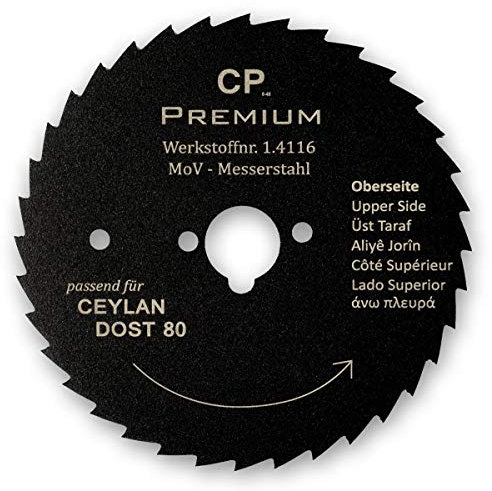 Canpolat GASTRONICS Kreismesser für Ceylan und Dost - 80 mm, gezahnt - mit Antihaftbeschichtung - Dönermesser aus Edelstahl in Premium Qualität