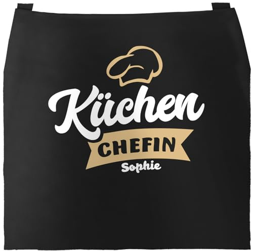 SpecialMe® Küchen-Schürze mit Namen Aufdruck Küchenchef individualisierbar Kochschürze Männer Frauen personalisierte Geschenke