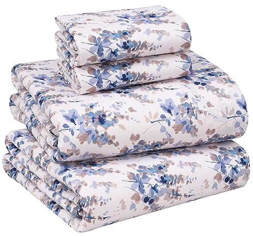 Ruvanti 100% Cotton Sheets - Cooling Percale Full Size Bed Sheets - Breathable & Durable - 16 Inch Deep Pocket - Maple - 4 Piece Set