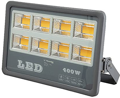 TECNOLUX EURO 400W FLOODLIGHT LED FOCO PROYECTOR LED PARA EXTERIORILUMINACIÓN DECORACIÓN 2000K LUZ AMARILLA IP66 GRIS