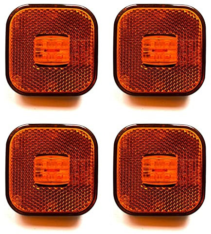 MelTruck® 4x Gelbe LED Begrenzungsleuchte Umrissleuchte E9 für Anhänger Trailer Wohnwagen
