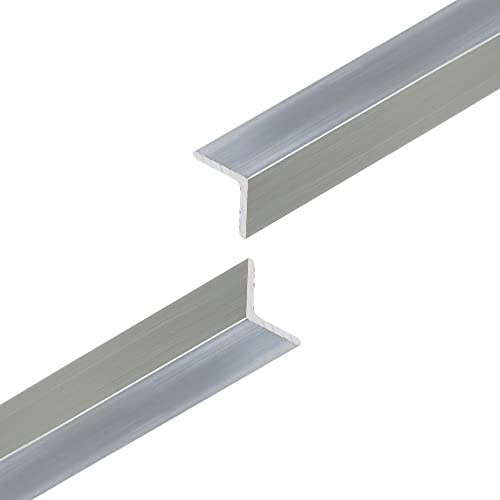 Aluminium Corner Trim - Aluminium Angle Edge Trim - Natural Silver Finish - 1 Metre length (20mm x 20mm)