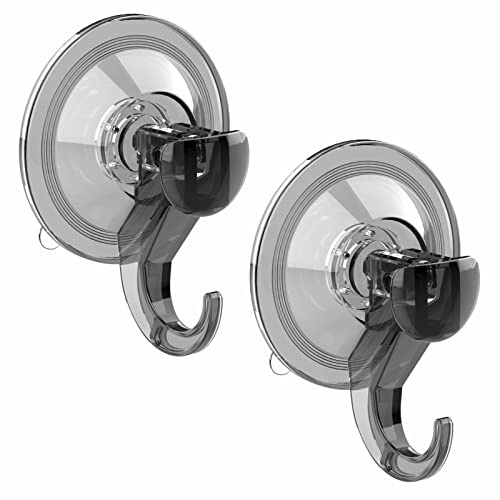 Quntis Lot de 2 Crochets à Ventouse Transparent Puissante Support 3KG, Murale Plastique pour Salle de Bain Bureau, Porte Serviette Couronne Peignoir Manteau Torchon