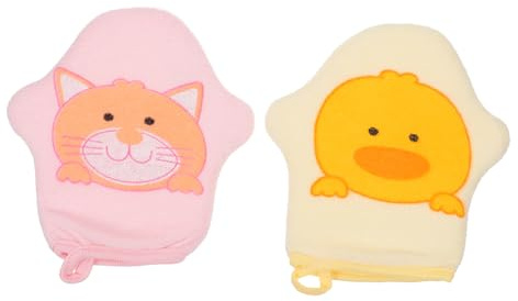 2 Stück Bedruckte Babywaschhandschuhe Baumwolle Cartoon Stern für Kinder | Reise und Geschäftsreise, Stark Saugfähig und Leicht, Platzsparend, mit Kleinem Ring Zufällige Farbe