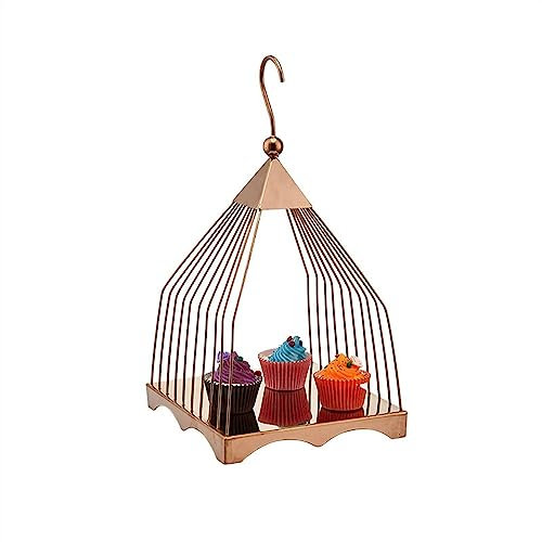 WAOCEO Kuchenständer ServierStänder Kreativer Vogelkäfig-Dim-Sum-Regal, große Kapazität, Edelstahl, Cupcake-Regal, Obst-Dessert-Kuchenständer Tortenständer (Color : A, Size : One Layer)