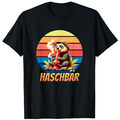 Haschbär Kiffer Waschbär Joint Tee T-Shirt
