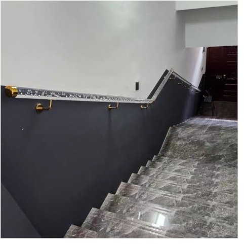 Handlauf Geländer 1 1.5 2 2.5 3 3.5 4 4.5 5 5.5 6 6.5 M Klarer Acryl-Handlauf für die Treppe, Haus Kindergarten Korridor Rutschfeste, transparente Handläufe, Treppenhandlauf Komplett-Set (Size : 6m(2