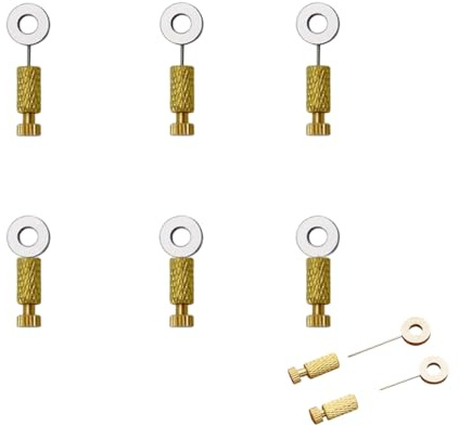 CURTEK 6 agujas de posicionamiento de sutura de cuero, agujas localizadas para artículos de cuero, bordes fijos, pasadores de bloqueo para costura de cuero, herramientas auxiliares, oro, FGHHFG12
