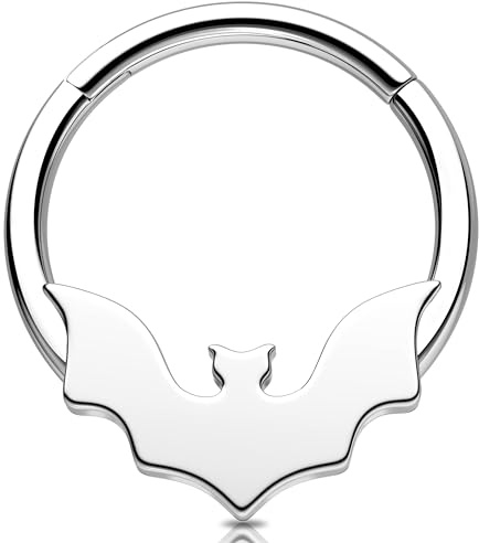 Melighting Fledermaus Septum Ring 16G Knorpel Ohrring Halloween Helix Ohrringe Septum Piercing Schmuck Conch Daith Ohrringe für Frauen Männer
