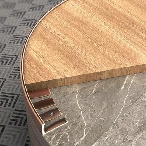 Raouoae Abschlussprofil Aus Aluminium 135cm 2 Stück Biegbar L-Form Fliesenkanten Schutz Abschlussleiste Flexibel Fliesenschiene Für Laminat(Bronze,H:12.5MM)