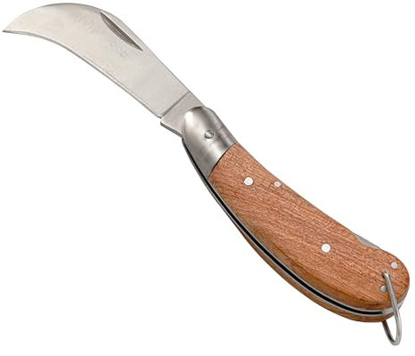 Kingswood Green® Folding Horticultural Grafting Knife | Traditional Wooden Handle | Precision Stainless Steel Blade for Gardening, Grafting, Budding & Pruning