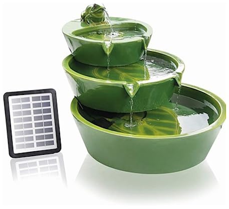 PondXpert Solar Water Feature Garden & Patio Stepped Frog Cascade