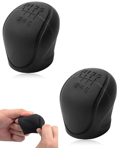 TOZBLEU 2 Piezas Funda Pomo Cambios Marcha Coche Antideslizante,Pomos para palanca de coche,Funda Palanca Cambio De Marchas Silicona, Protector De Pomo Adherente, Funda Palanca De Cambios(5 * 5cm)