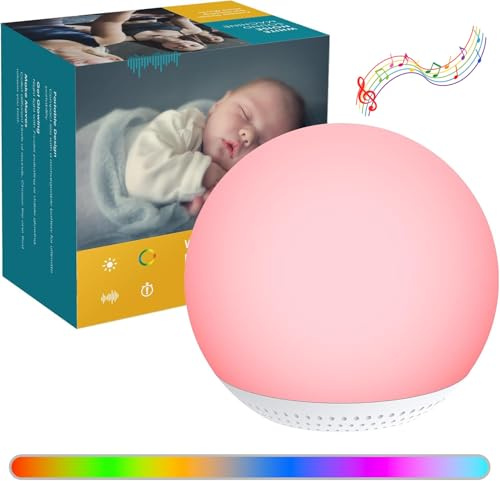 HOMGEN 2IN1 Macchina Rumore Bianco con 24 Suoni Macchina Rumore Bianco Neonato Portatile Luce Notturna White Noise Machine Succhietto con Timer per il Sonno