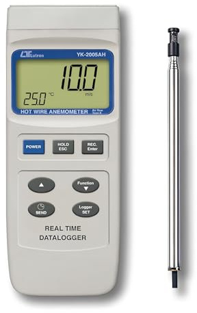 i-POOK Air velocity, Air Flow (CMM, CFM), Type K/J Thermometer Real Time Data Logger with clock HOT WIRE ANEMOMETER YK-2005AH made in Taiwan