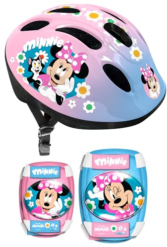 Helm mit einstellbaren Tailleneinstellungen + ELLBOGEN und KNIESCHÜTZER Minnie It's ME