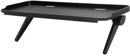 Kisangel Mensola Superiore per Monitor da Scrivania Pieghevole in ABS Nero | Organizer da Tavolo per Schermi Piatti, Superficie Antiscivolo e Base Stabile, per Tv e Computer