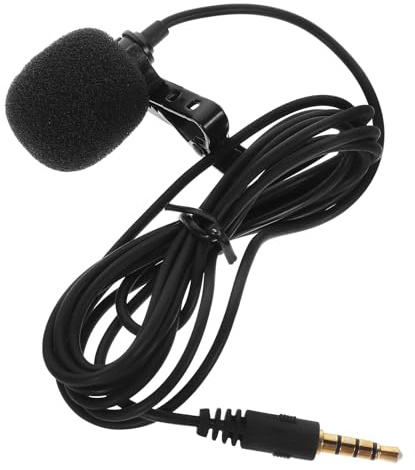 PRETYZOOM Micrófono de Solapa y Diseño en Plástico y Aleación Reducción de Ruido de Condensador Omnidireccional Negro para Podcast y Actividades al Aire Libre