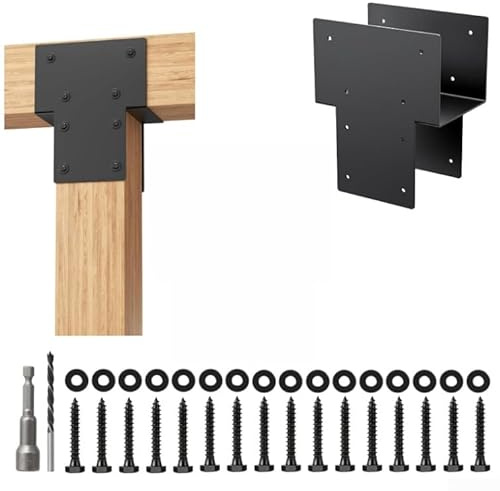 Pergola-Halterung, robustes Verbindungs-Set aus verzinktem Stahl, 15,2 x 15,2 cm, Pfostenkappen-Halterung für Holzpfosten (Tatsächlich 14 x 14 cm)