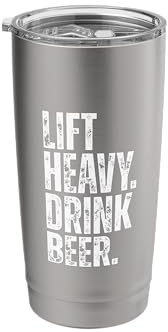 Lift Heavy Drink Beer Gym Weightlifter Bodybuilder Stainless Steel Insulated Tumbler