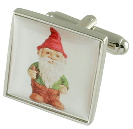 Cuff Links Garden Gnome Engraved Personalised Box